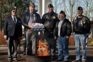 Legion & Riders Members at Flag Disposal Ceremony