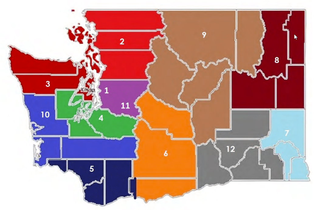 Department Districts - Department of Washington