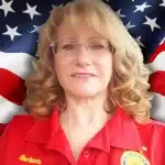 Picture of Barbara Lombrano wearing her red polo shirt